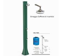 Doccia da Esterno in Resina A riscaldamento solare BIG HAPPY FIVE CON LAVAPIEDI 36 lt Dimensioni 26x20,5x h 220 cm - peso 17,5 kg Colore Verde Scuro verde