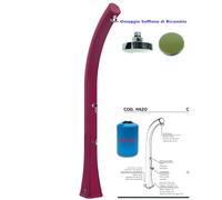 Doccia da Esterno in Resina A riscaldamento solare HAPPY XL CON LAVAPIEDI 35 lt Dimensioni 26x20,5x h 220 cm - peso 13 kg Colore Wine Red rosso