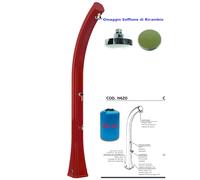 Doccia da Esterno in Resina A riscaldamento solare HAPPY XL CON LAVAPIEDI 35 lt Dimensioni 26x20,5x h 220 cm - peso 13 kg Colore Ruby rosso