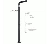 Doccia da Esterno Tradizionale FUNNY YANG ANTRACITE, per Giardino Dimensioni 17x17x h 210 cm peso 9 kg ,Miscelatore Arkema per scegliere la temperatura dell'acqua desiderata aantracite