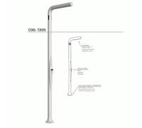 Doccia da Esterno Tradizionale FUNNY YANG BIANCA, per Giardino Dimensioni 17x17x h 210 cm peso 9 kg ,Miscelatore Arkema per scegliere la temperatura dell'acqua desiderata bianca