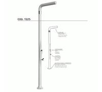 Doccia da Esterno Tradizionale FUNNY YANG CON LAVAPIEDI BIANCA, per Giardino Dimensioni 17x17x h 210 cm peso 9,5 kg, Miscelatore Arkema caldo freddo bianco