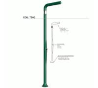 Doccia da Esterno Tradizionale FUNNY YANG VERDE, per Giardino Dimensioni 17x17x h 210 cm peso 9 kg ,Miscelatore Arkema per scegliere la temperatura dell'acqua desiderata verde