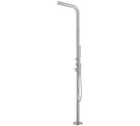 Doccia da Giardino esterno BUDONI-INOX Dimensioni 26x37x h 222,9 cm con Miscelatore e Doccetta da esterno In Acciaio Inox 316 L BUDONI inox satinato inox satinato