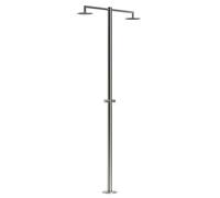 Doccia da Giardino ad Acqua Fredda in Acciaio Inox con 2 Soffioni Sined Ortro 2T