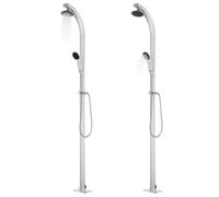 Doccia da Giardino con Base Marrone 220 cm in Alluminio