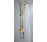 Doccia da Giardino Esterno Completo in Acciaio Inossidabile | Doccia da Esterno di Alta Qualità per Giardino | Miscelatore Termostatico, Doccetta, Funzione Anticalcare | Acqua Calda e Fredda | Ottone