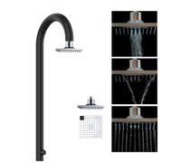 Doccia da Giardino esterno LUNA-ALU-NERA-LCD Doppio Attacco Dimensioni 26x37x h 200,7 cm Con Soffione I-switch Quadrato Acqua Fredda E Calda colore NERO nero