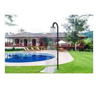 Doccia da Giardino esterno PALAU-BLACK Dimensioni 26x37x h 222,9 cm con Miscelatore e LAVAPIEDI da esterno In Acciaio Inox 316 L PALAU Nero nero