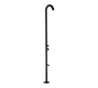 Doccia da Giardino esterno QUARTU-BLACK Dimensioni 26x37x h 222,9 cm con Miscelatore e LAVAPIEDI da esterno In Acciaio Inox 316 L QUARTU-BLACK nero