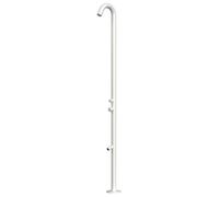 Doccia da Giardino esterno QUARTU- Dimensioni 26x37x h 222,9 cm con Miscelatore e LAVAPIEDI da esterno In Acciaio Inox 316 L QUARTU-BIANCA bianco