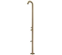 Doccia da Giardino esterno QUARTU- Dimensioni 26x37x h 222,9 cm con Miscelatore LAVAPIEDI da esterno In Acciaio Inox 316 L QUARTU-ORO oro