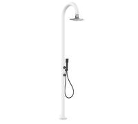 Doccia da Giardino in Alluminio Soffione Led e Doccino Sined Luna Alu D Bianco