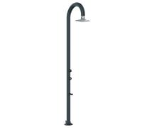 Doccia da Giardino in Alluminio Soffione LED Quadrato con Termometro LCD Sined Luna Alu Grigio