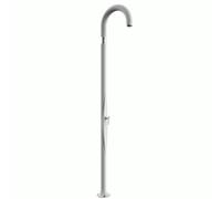 Doccia da Giardino Piscina in Resina Con Miscelatore Caldo-Freddo Dimensioni 232x30x17 cm Arkema Funny Yin Bianco - peso 9 kg design Curvo bianco