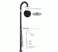 Doccia da Giardino Piscina in Resina FUNNY YIN ANTRACITE Dimensioni 232x30x17 cm - peso 10 kg con Soffione 250 mm Con Doccino mobile antracite