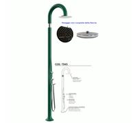 Doccia da Giardino Piscina in Resina FUNNY YIN VERDE Dimensioni 232x30x17 cm - peso 10 kg con Soffione 250 mm Con Doccino mobile verde