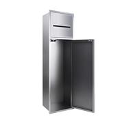 Doccia da incasso in acciaio inox con ripiano verticale e bidone della spazzatura, da parete, per bagno, senza bisogno di piastrelle, 68 x 20 x 14 cm, moderno salvaspazio