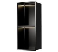 Doccia da incasso in acciaio inox, ripiani impermeabili per bagno, camera da letto, shampoo e articoli da toeletta incorporati ad alcova - nero 120 x 28 x 12,5 cm