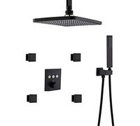 Doccia, di Rubinetto della Doccia a soffitto termostatico RECTANGULARE 12 X 8 Pollici con Set di getti per Il Corpo Che la Doccia può Usare Insieme contemporaneamente