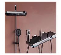 Doccia Digitale, Rubinetto del doccia for bagno digitale a led ， Rubinetti for a cascata a parete Set for soffione a pioggia(0522-hot cold-grey)