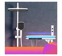 Doccia Digitale, Rubinetto del doccia for bagno digitale a led ， Rubinetti for a cascata a parete Set for soffione a pioggia(0523-white-A)