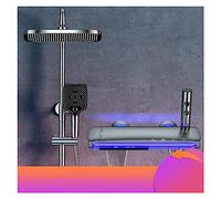 Doccia Digitale, Rubinetto del doccia for bagno digitale a led ， Rubinetti for a cascata a parete Set for soffione a pioggia(0523-grey-A)