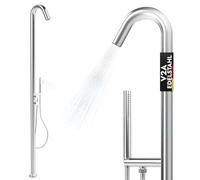 Doccia esterna da giardino V2A / 304 in acciaio inox caldo freddo con doccetta per sauna doccia per acqua calda e fredda