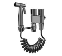Doccia Igienica For Bagno, Bidet, Doccetta, Doppia Uscita, Valvola Angolare, Set Di Accessori For Il Bagno, Bidet, Sedile For WC(Gray)