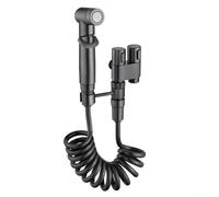 Doccia igienica per bagno bidet WC con valvola angolare a doppia uscita, pressione regolabile e doccetta in ABS per pulizia personale e cura degli animali domestici (grigio)