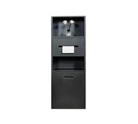 Doccia impermeabile da incasso con bidone della spazzatura integrato, in acciaio inox, per bagno, cucina, soggiorno, camera da letto (nero, 860 x 300 x 140 mm)