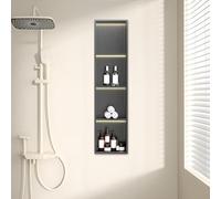 Doccia in acciaio inox con luce da incasso per bagno nizer Caddy nessuna piastrella richiesta moderna soluzione di archiviazione da parete per la massima comodità della doccia