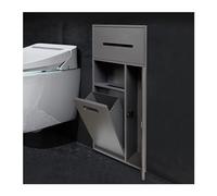 Doccia in acciaio inox, mensola impermeabile per shampoo e articoli da toeletta, alcova incorporata per bagno, cucina e soggiorno, grigio, 65 x 30 cm
