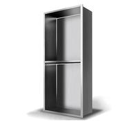Doccia in acciaio inox - Mensola portaoggetti da bagno a incasso, design multi-livello, per soggiorno e camera da letto, grigio, 28 x 70 x 12,5 cm, soluzione per la casa durevole ed elegante
