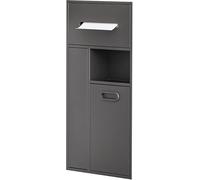 Doccia in acciaio inox, porta carta igienica da incasso con armadietto e portascopino per WC - Salvaspazio