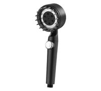 Doccia manuale pressurizzata Daispray, set doccia manuale in silicone con regolazione della pressione e arresto 'acqua(Black)