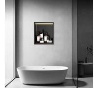 Doccia - Nessuna piastrella necessaria, in acciaio inox 304 nizer & mensola portaoggetti, design moderno rted con luce LED, perfetto per la ristrutturazione del bagno e risparmio di spazio
