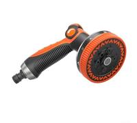 Doccia per irrigazione da giardino alimentata da auto Modelli di spruzzo regolabili Pulizia ad alta pressione Testa di spruzzo multifunzionale con anima in metallo arancione per piante Lavaggio auto