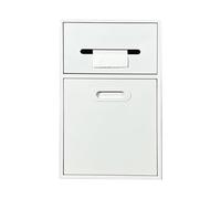 Doccia personalizzata in acciaio inox con porta rimovibile e pattumiera, ideale per bagni, parchi pubblici e servizi igienici, design salvaspazio