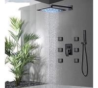 doccia porta portatile Showersprinkler, set di doccia a LED nera LED PAIN SCHECHE DOCHE DOCHE 6PCS Spa getti a 3 vie Mixer freddo a 3 vie Tap Bath System System da 20 pollici, set da 8 pollici