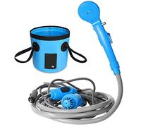 Doccia portatile da campeggio, 12 V, pompa per doccia con secchio pieghevole, per campeggio, escursionismo, viaggi, spiaggia, bagno per animali domestici, fioritura