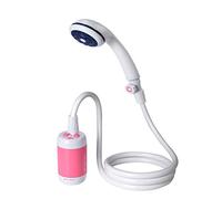 Doccia Portatile da Campeggio, Doccia per Esterni, Doccia elettrica, Cabina di Flusso d'Acqua, Batteria da 4800 mAh, valvola Flow contol e Shut off per Doccia, Lavaggio, Pulizia, ECC. (Rosa)