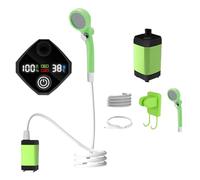 Doccia portatile, doccetta da viaggio ricaricabile, pompa per display a LED impermeabile, lavaggio a spruzzo 3 per esterni, giardino, spiaggia, animali domestici, bagno, camper, auto, 11,42 x 7,48 x