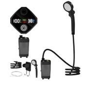 Doccia Portatile Per Campeggio Ricaricabile 3 Modalità Spruzzo Impermeabile | Doccia Da Escursionismo Con Display LED Pompa Campeggio Esterno, Spiaggia, Escursionismo, Viaggio, Bagno Animali, Giar