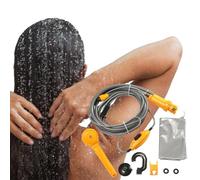 Doccia portatile per campeggio, soffione doccia portatile da 12 V, pompa da campeggio, kit con sacca d'acqua per viaggi, lavaggio auto, escursionismo, piante fiorite, irrigazione,