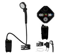 Doccia Portatile Ricaricabile, 3 Modalità Spray, Impermeabile, Pompa da | Doccia Da Escursionismo Con Display LED Pompa Campeggio Esterno, Spiaggia, Escursionismo, Viaggio, Ba