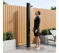 Doccia solare da 40 l, per giardino e piscina, doccia esterna con miscelatore monocomando, soffione orientabile e doccetta a piedi, doccia da giardino resistente alle intemperie in PVC