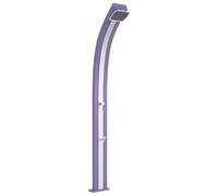 Doccia Solare da Esterno Giardino 30L Miscelatore e Lavapiedi Arkema Spring Fascia Inox Viola