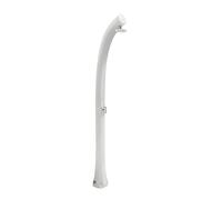 Doccia Solare da Esterno New Happy WHITE, per Giardino, 26L Dimensioni 21,5x20x h 225 cm peso 12 kg ,Miscelatore Arkema per scegliere la temperatura dell'acqua desiderata bianco