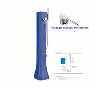 Doccia solare HG180 In Alluminio con Doccetta Mobile e rubinetto porta gomme Dimensioni 26x19x h 120 cm 19 LT- peso 9 kg colore Blu blu